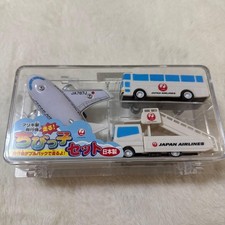 Vintage Japanese Tin Toy Plane JAL Children Set Showa Era
