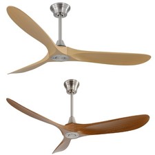 60 Inch Brush Nickel Ceiling Fan With Remote Smart APP Control Reversible DC
