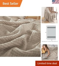 Breathable 4-Layer Muslin Throw Blanket - Perfect for All Seasons, 50" x 60"