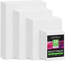 Arteza Canvas Panel for Painting Multipack, 5x7 inch, 8x10 inch, 9x12 inch, 11x1