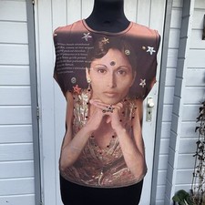Vintage Y2K New look Jean Paul Gaultier Style Indian Lady Diamanté Top Size 14
