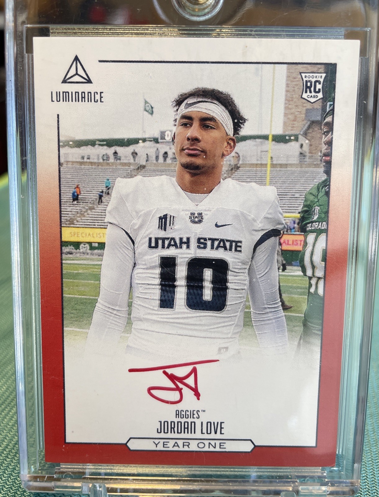 Jordan Love Panini Luminance Year One Signatures SP Photo Variations #SPJL Red Ink