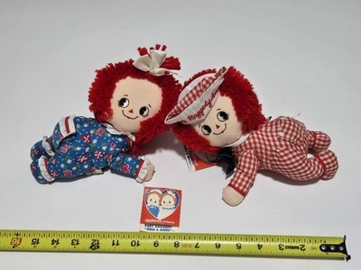 Applause Vtg BABY RAGGEDY ANN and ANDY Crawling Plush Dolls 9'' NWT 15154, 15155 