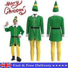 5PCS/Set Adults Buddy the Elf Costume Elf Party Cosplay Fancy Dress Outfits UK