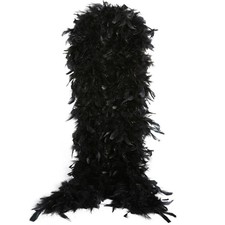 THARAHT Black Chandelle Turkey Feather Boa 2Yard 38g for DIY 2Yard-38g,