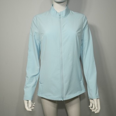 Peter Millar Damen Full Zip Performance Jacke Gr. L Himmelblau 
