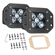 Flush LED Work Light Pods 2PCS 100W Off Road Rear Bumper Mount Driving Backup 