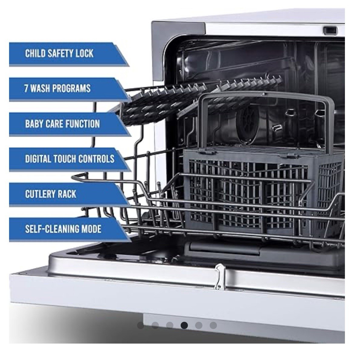Farberware Professional 6-place Setting Countertop Dishwasher FCD06SSWHB 4