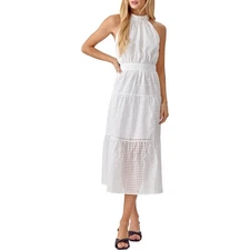 Adelyn Rae NWT Angel Check Sleeveless Seersucker Maxi Dress S Cottagecore Summer