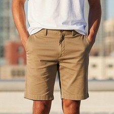 New Roundtree & Yorke $40 Size 40 British Khaki Flat Front 9" Inseam Shorts