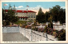 Postcard NY Lake George Fort William Henry Hote from the Pergola