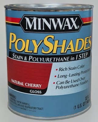 Minwax PolyShades NATRUAL CHERRY GLOSS Wood Stain + Polyurethane Finish 1 Quart