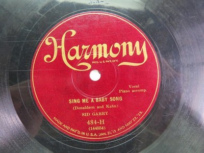 Sid Garry - HARMONY 484-H - Sing Me a Baby Song & It Was Only a Sun Shower
