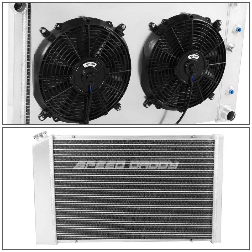 FOR 78-87 CHEVY CAMARO/CENTURY/CUTLASS 3-ROW ALUMINUM RACING RADIATOR+FAN SHROUD - Image 2 of 4