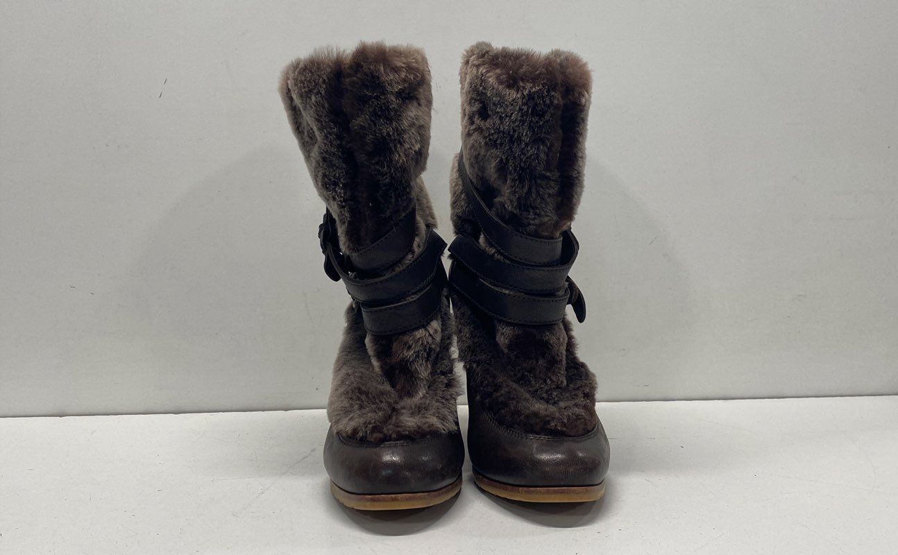 Stuart Weitzman Brown Solid Heeled Boot Boot Wome… - image 3