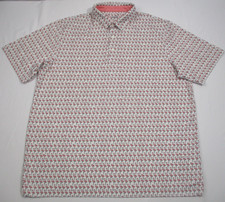 PUMA Golf Polo Shirt Mens Short Sleeve All Over Print Pink Flamingo Stretch XL