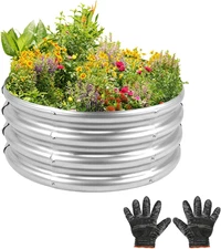 Galvanized Raised Garden Bed Kit 2x2x1FT Metal Planter Box Outdoor Heavy-Duty