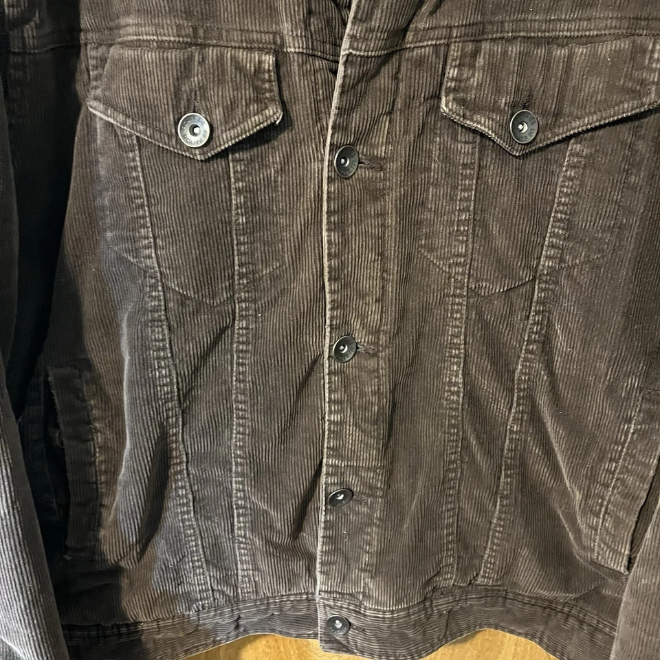Authentic Route 66 Brown Corduroy Jacket Men’s Size Large Sherpa Collar & Lining - Image 3 of 4