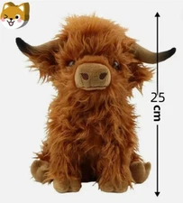 Cuddly Highland Cow Soft Toy Teddy Plush Doll Gift Teddies Scottish Kid 25CM