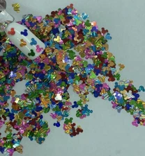 Striped Multicolor Mickey Mouse Nail Glitter| 1 TSP | Gel Nail Art & Acrylic