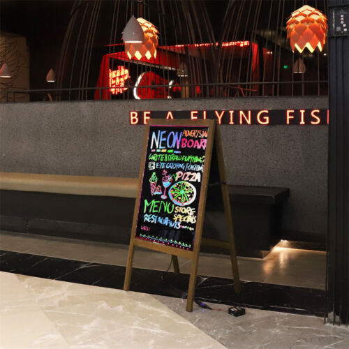 Large LED Magnetic Chalkboard Sandwich Board Restaurant Store Business Menu Sign - Picture 5 of 12
