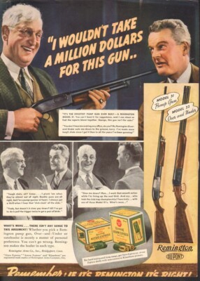 1937 REMINGTON PUMP GUN OVER AND UNDER HUNTING RIFLE SHOTGUN SHELL ...