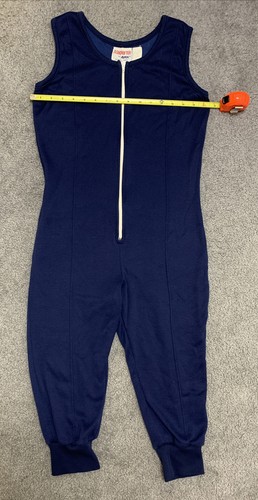 Vintage Ashcrofter By Aspen Jumpsuit Romper Navy Zip Up Sz S 33” 1970s - Picture 7 of 12