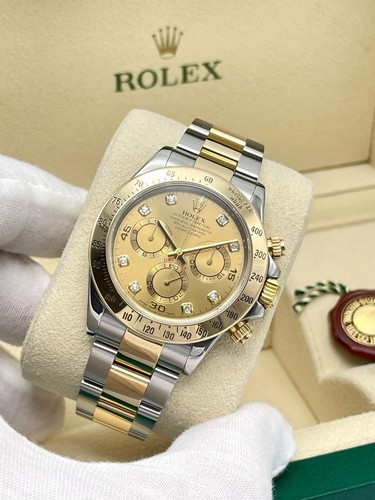 Rolex Daytona Chronograph 116523 40mm Two Tone Champagne Diamond Dial Papers - Picture 15 of 15
