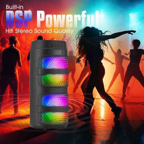 3000W Dual 4" Portable Party Bluetooth speaker Heavy Bass Sound With LED Lights - Picture 2 of 24