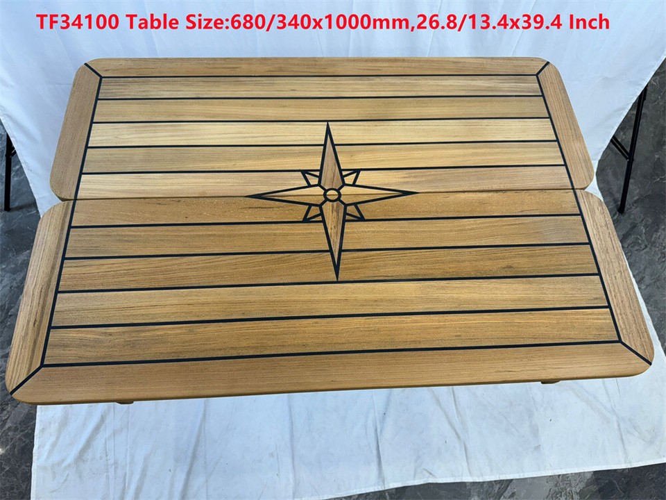 Table Rectangulaire Pliant Teck pour Bateau 340/680mm - Accessoires Marins