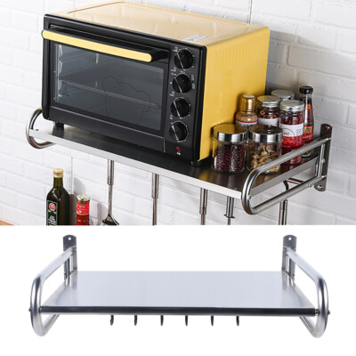 Wall-Mount Stainless Steel Microwave Oven Rack Kitchen Shelf Counter Shelves