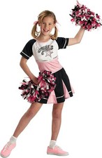 All Star Cheerleader Pink Black Sports Game Fancy Dress Halloween Child Costume