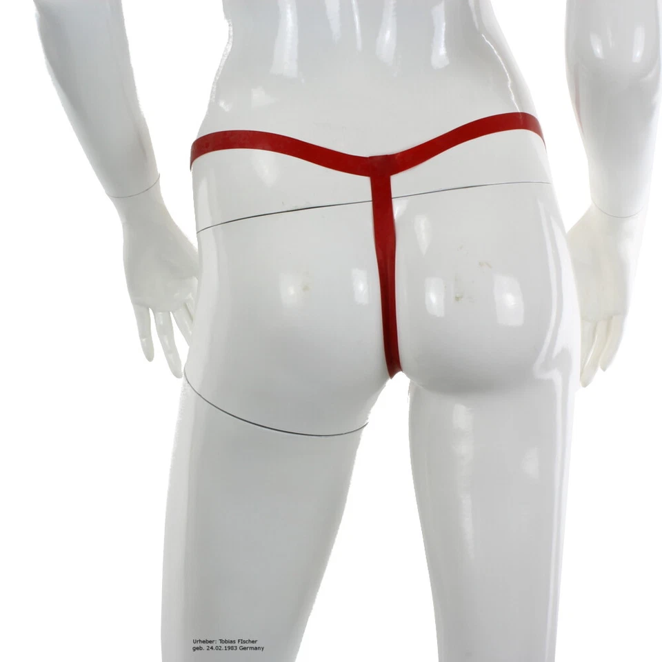 LatexDreamwear – roter 100% Latex Damen String Tanga rot Stringtanga Dessou Hose - Bild 4 von 4