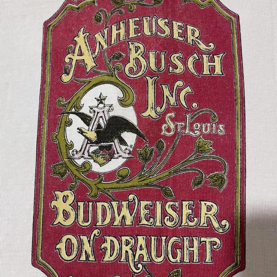 Camisa Budweiser Años 60 Antigua Anheuser Busch Cerveza Publicidad Ranas Foto 4 de 4