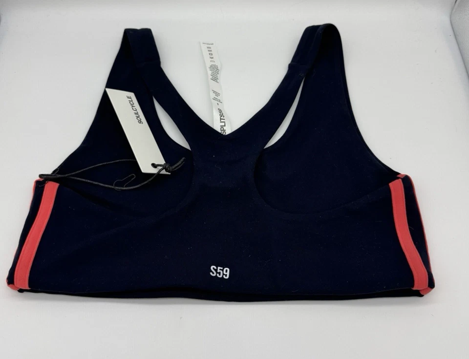 Sujetador deportivo Soulcycle Splits59 Ella Airweight azul índigo rosa rayas talla XS NUEVO CON ETIQUETAS Foto 4 de 4