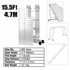 3.5-5.7M Multi-Purpose 14 Way Combination Platform Aluminium Folding Step Ladder