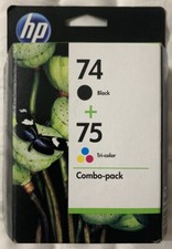 HP 74 HP 75 Black Tri-Color Ink Cartridges CC659FN - CB335WN CB337WN Foil Pack