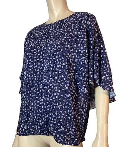 🌻COUNTRY ROAD SIZE XS ULTRA MARINE PRINTED WOVEN TEE NWT RRP $99.95 - Picture 5 of 10