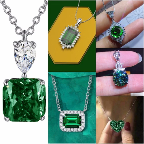 Gorgeous Wedding 925 Silver Plated Necklace Pendant Women Cubic Zircon Jewelry - Picture 2 of 39