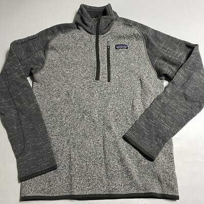 Patagonia Better Sweater Mens Small Gray 1/4 Zip Pullover 25522 | eBay
