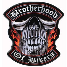 Großer Biker Club Brotherhood Skull Flammen ...