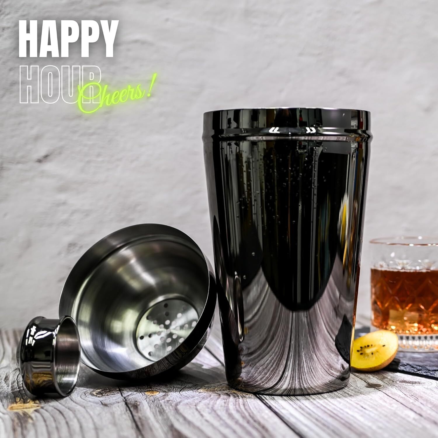 60oz Cocktail Shaker, 304 Stainless Steel Large Shaker Bottle, Martini Shaker