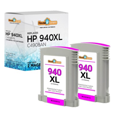 2PK Compatible With HP 940XL Magenta Ink Cartridge HP Office pro 8500 Printer