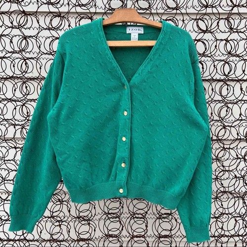 Vintage ladies Izod 100% cotton Kelly 