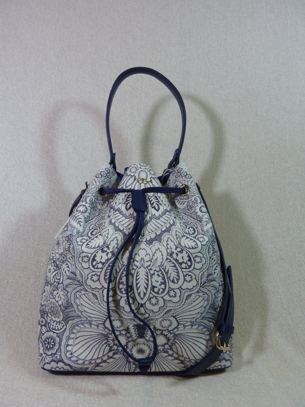 NEW FURLA Stacy Patterned Leather Bucket Tote/Crossbody Bag - Made in Italy image 7