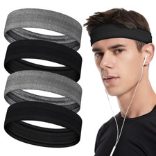 Sport Haarband, 4 St&uuml;ck Stirnband Damen Und Herren, Schwei&szlig;band Stirn Sommer, Do