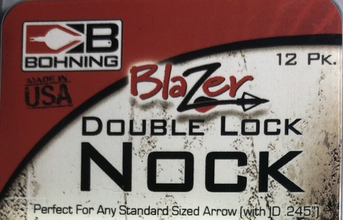 Bohning 1003lm Lime Blazer Double Lock Nock 12 PK-BRAND NEW-SHIPS SAME BUS DAY - Picture 3 of 12
