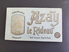 VINTAGE AZAY LE RIDEAU FRANCE CHATEAU CASTLE TOUR POSTCARD BOOKLET FRENCH