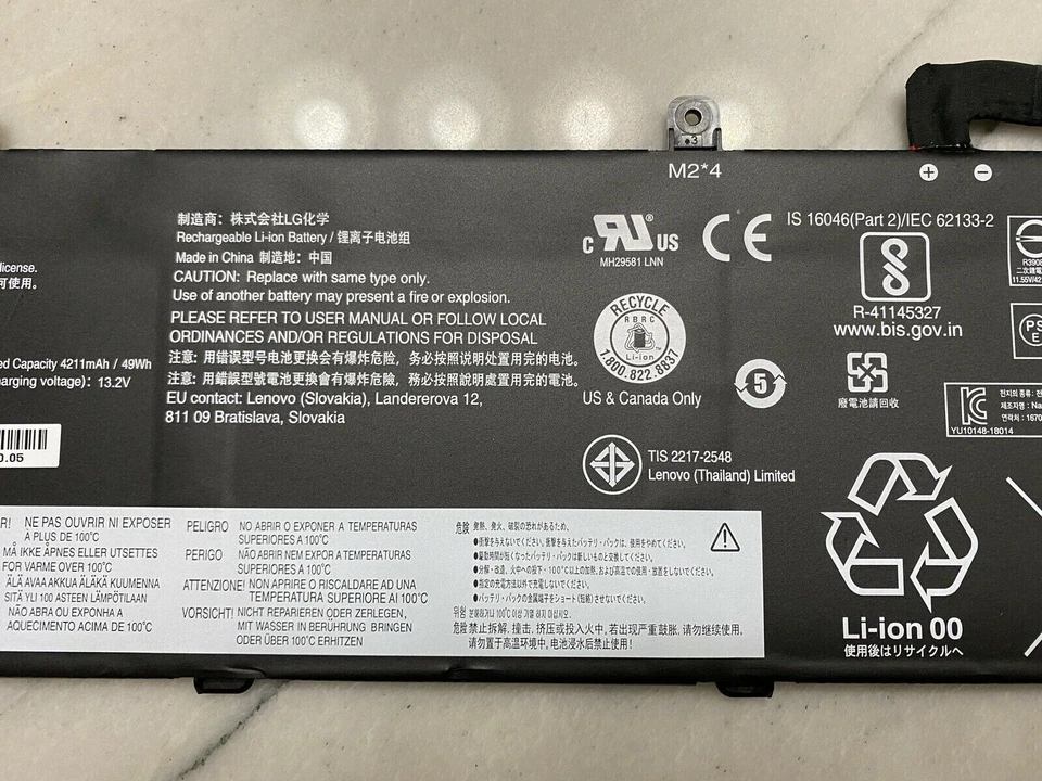 Batería Original L18M3P73 Para Lenovo ThinkPad T490 T495 P43S T14 02DL007 SB10K976 Foto 3 de 4