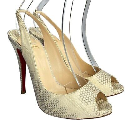 CHRISTIAN LOUBOUTIN Private Number Beige Python Embossed CHRISTIAN LOUBOUTIN Private Number Beige Python Embossed